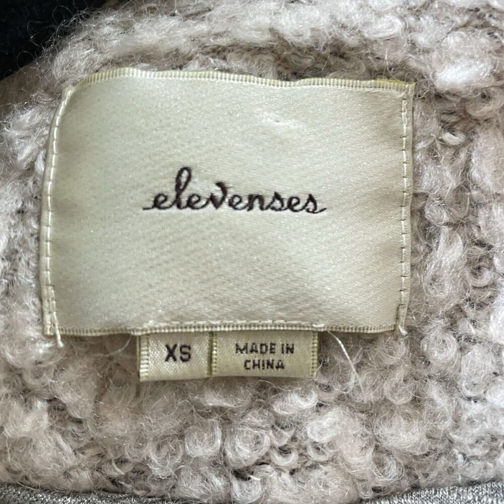 Anthropologie Elevenses Northland Moto Jacket Womens XS Beige Boucle Knit - Picture 8 of 11